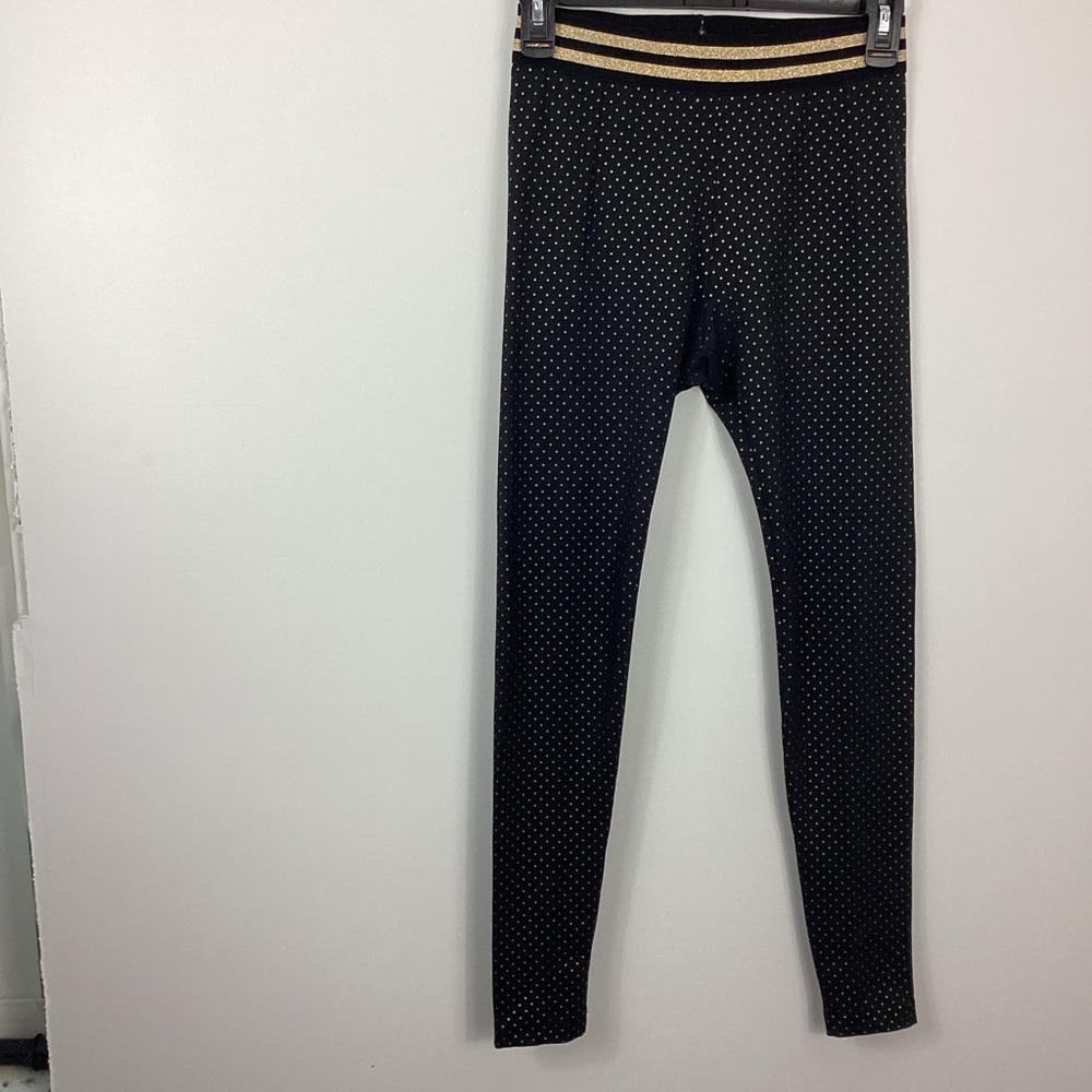 Allfenix Black With Gold Polka Dots Leggings Size XS